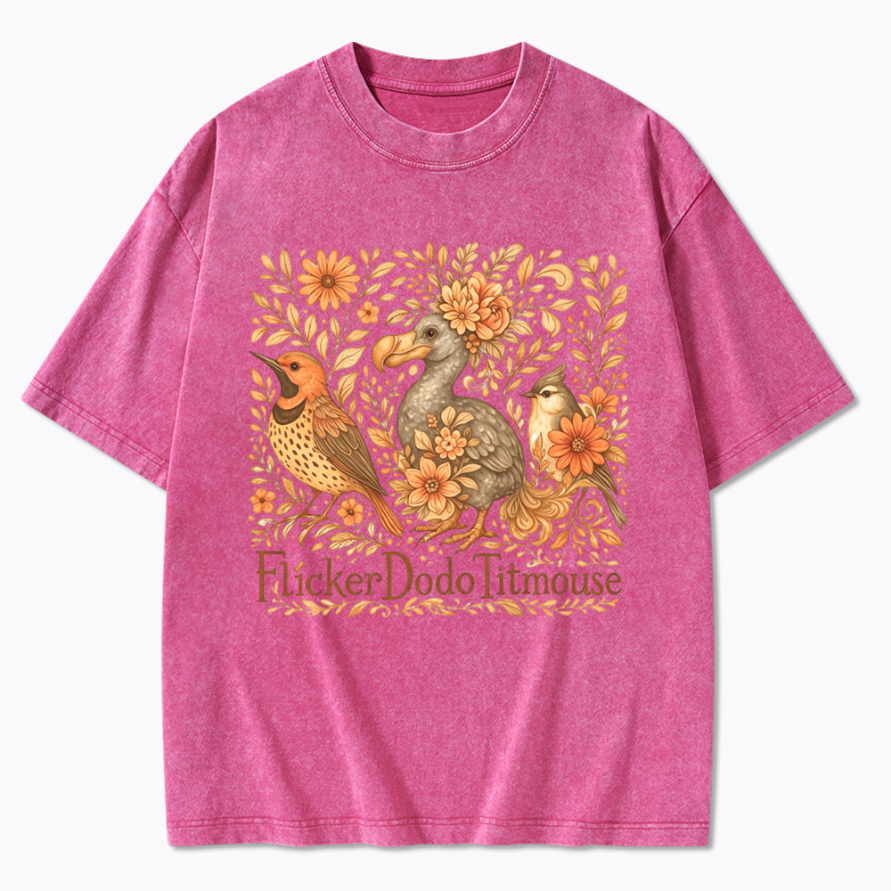 Flicker Dodo Titmouse Washed T-Shirt