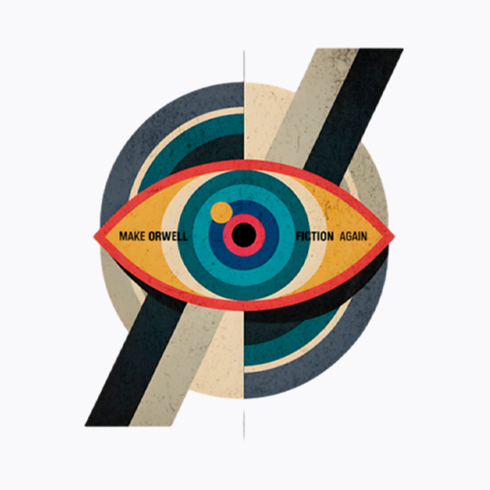 Make Orwell Fiction Again Evil Eye Washed T-Shirt