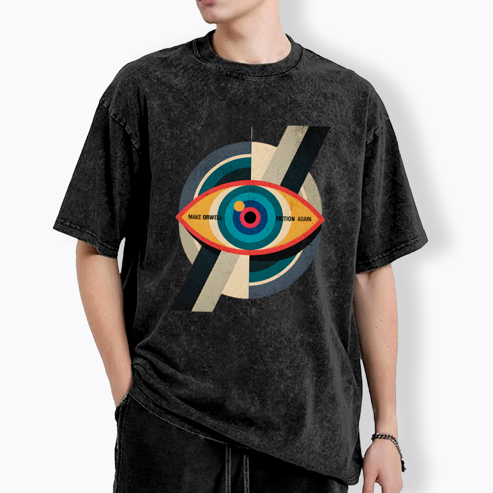 Make Orwell Fiction Again Evil Eye Washed T-Shirt