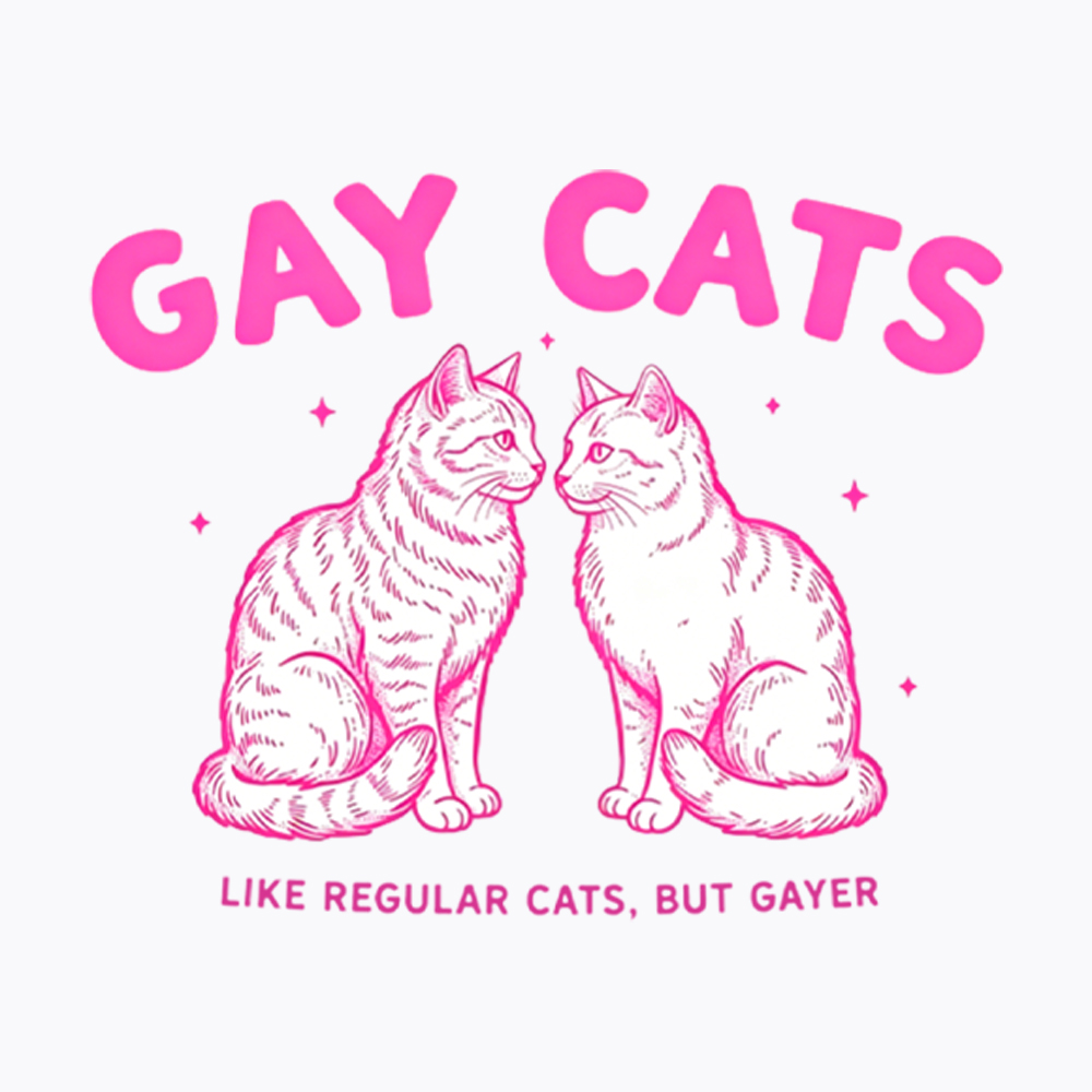 Gay Cats Funny LGBTQ Washed T-Shirt
