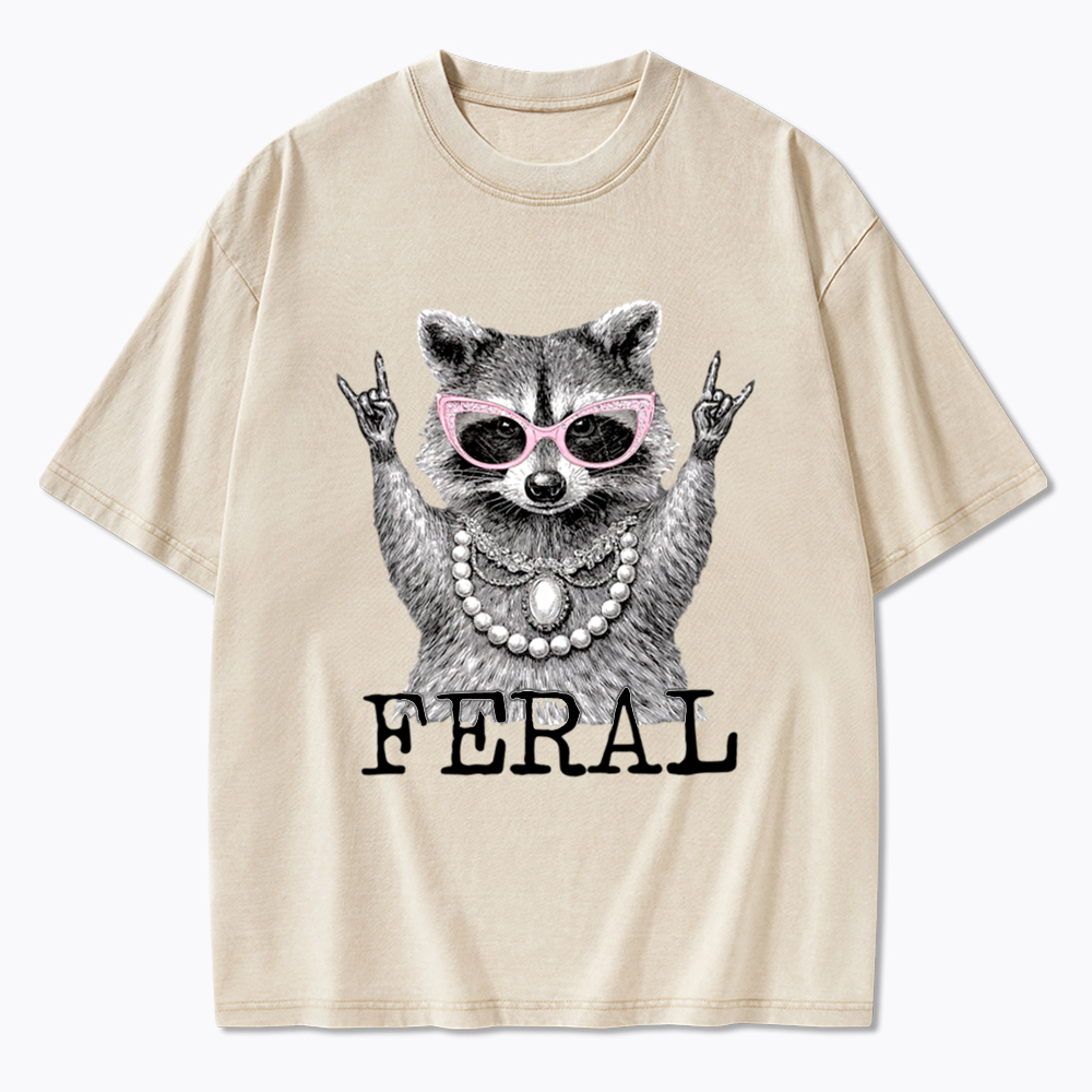 Feral Raccoon In My Feral Era Washed T-Shirt