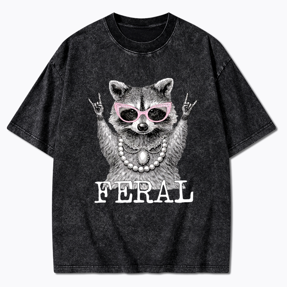 Feral Raccoon In My Feral Era Washed T-Shirt