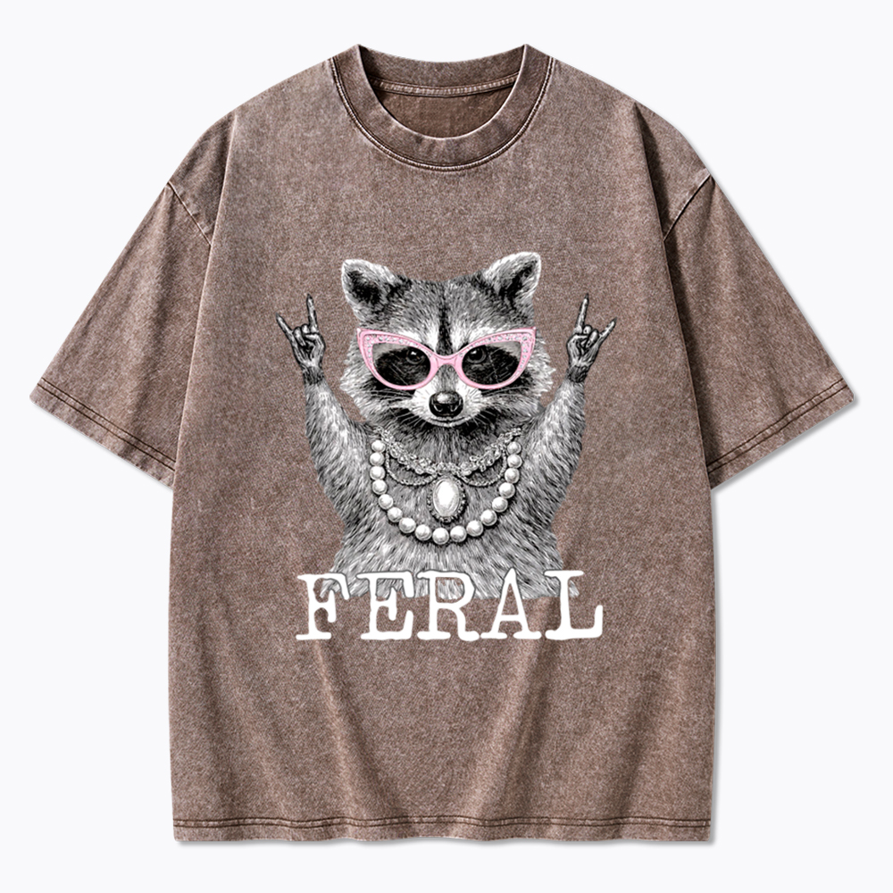 Feral Raccoon In My Feral Era Washed T-Shirt