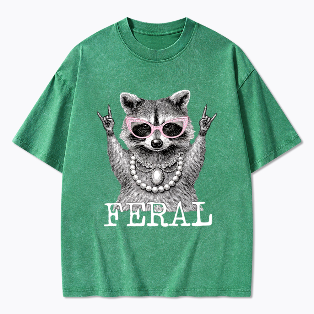 Feral Raccoon In My Feral Era Washed T-Shirt