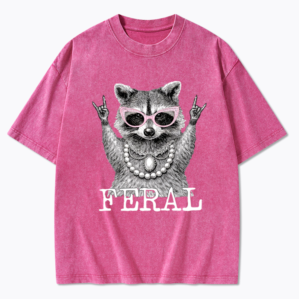 Feral Raccoon In My Feral Era Washed T-Shirt