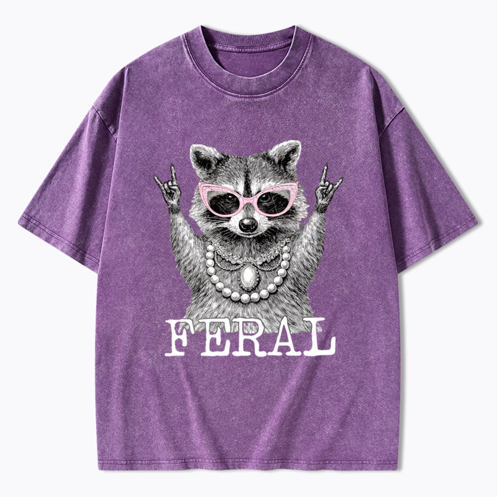 Feral Raccoon In My Feral Era Washed T-Shirt