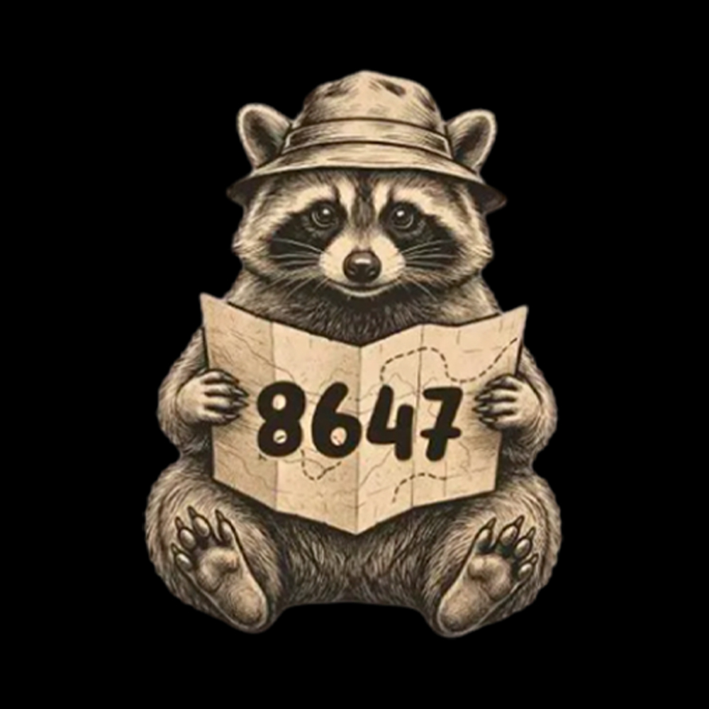 Finding the Truth Raccoon Map Washed T-Shirt