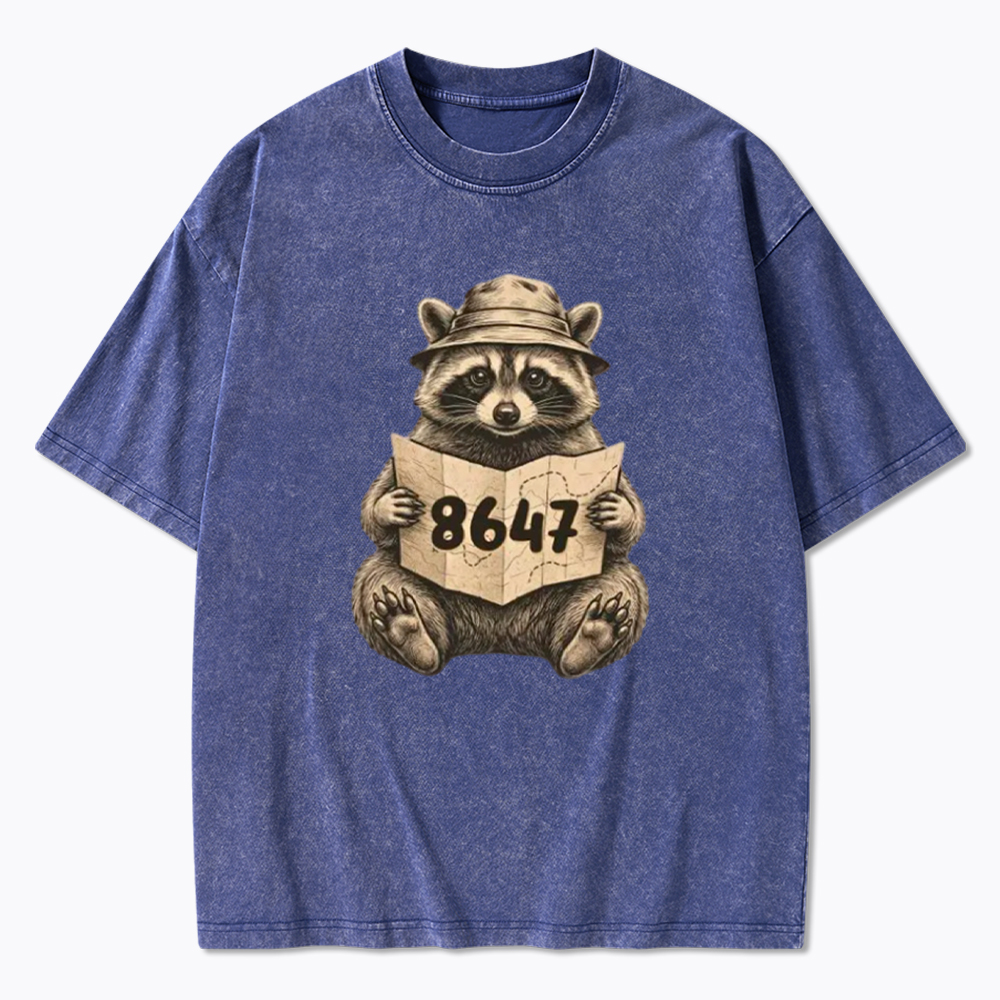 Finding the Truth Raccoon Map Washed T-Shirt