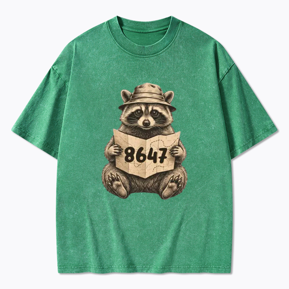 Finding the Truth Raccoon Map Washed T-Shirt