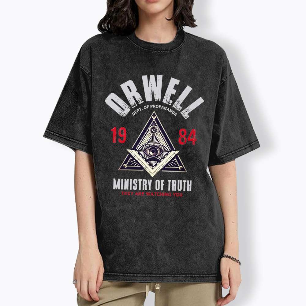 Department Of Propaganda Ministry Of Truth They Are Watching You Washed T-Shirt