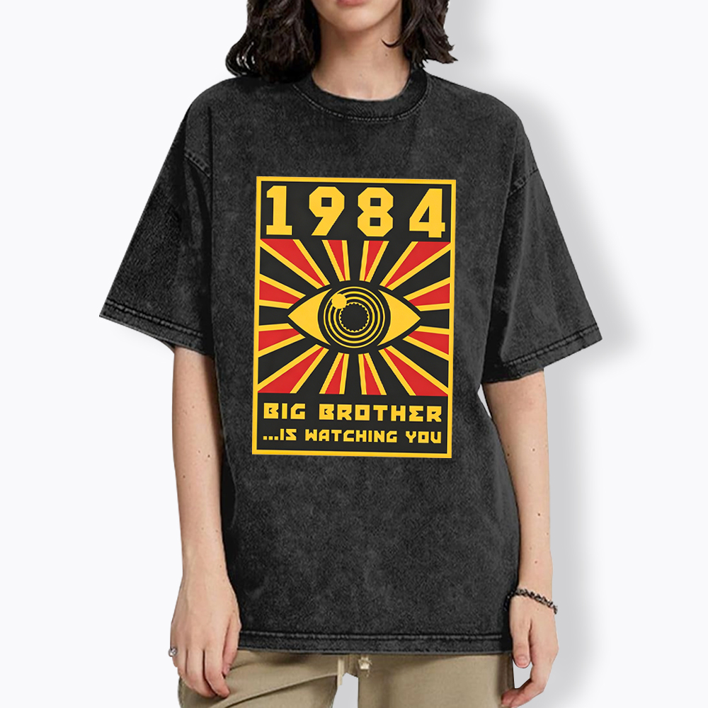 1984 Big Brother is Watching You Washed T-Shirt