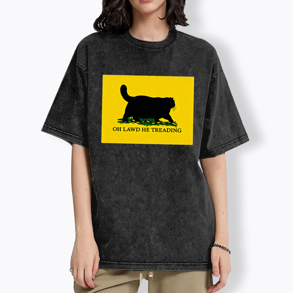 Oh Lawd He Treading Washed T-Shirt