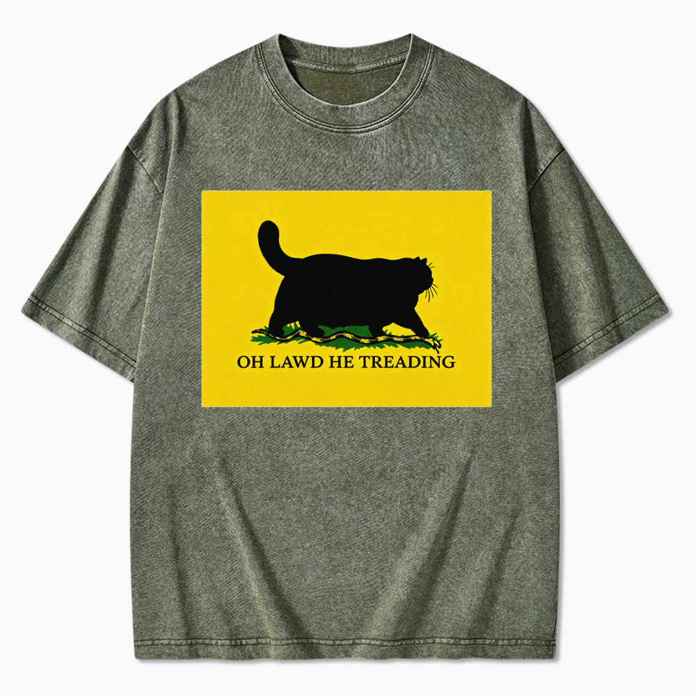 Oh Lawd He Treading Washed T-Shirt