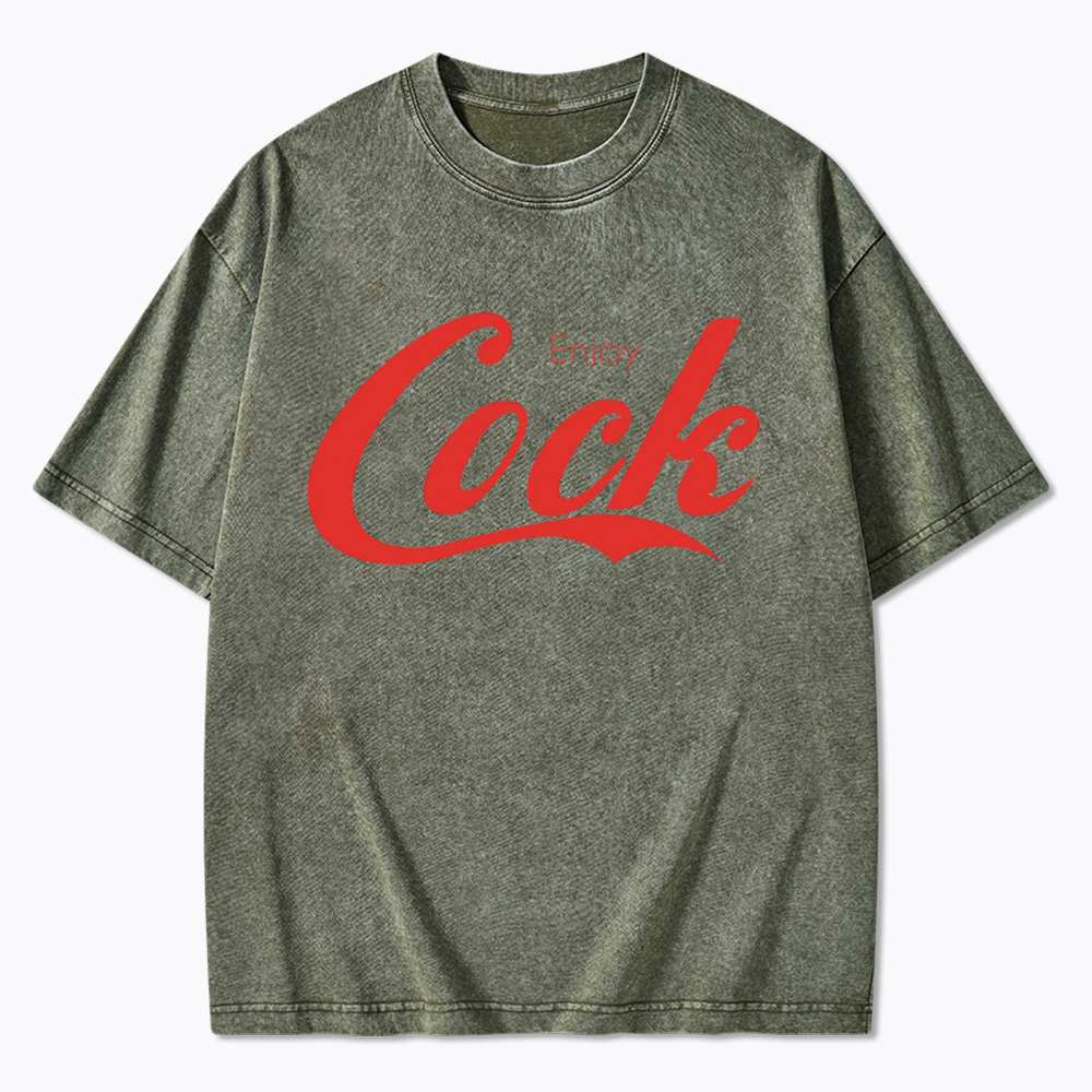 Enjoy Cock Gay Washed T-Shirt