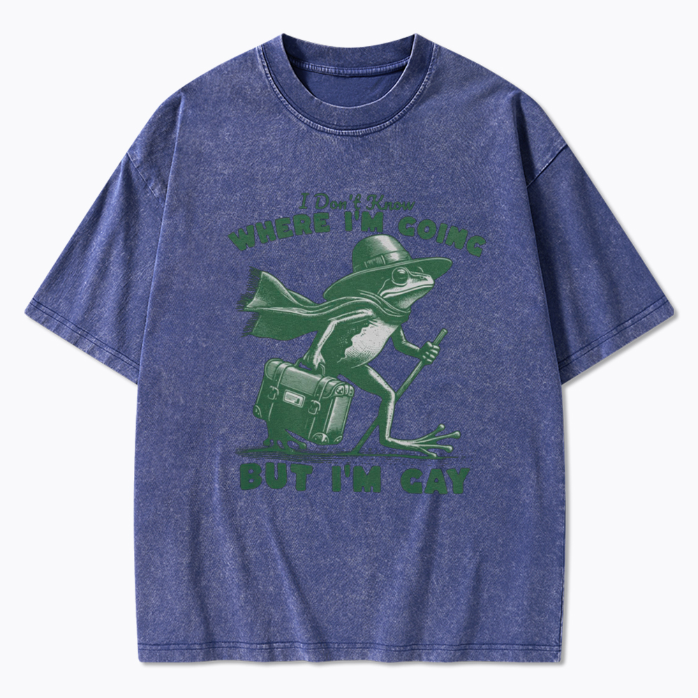 I Don't Know Where I'm Going But I'm Gay Washed T-Shirt