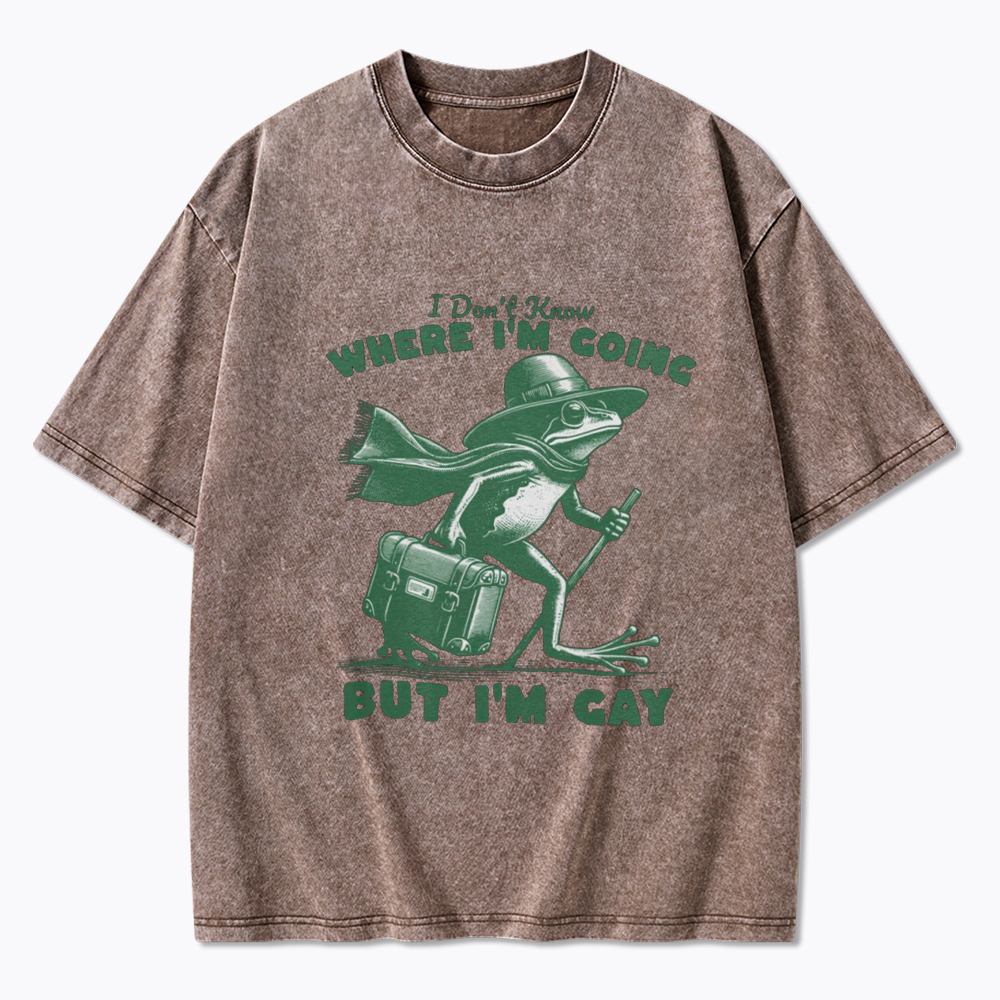 I Don't Know Where I'm Going But I'm Gay Washed T-Shirt