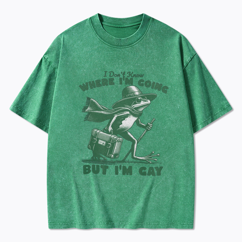 I Don't Know Where I'm Going But I'm Gay Washed T-Shirt