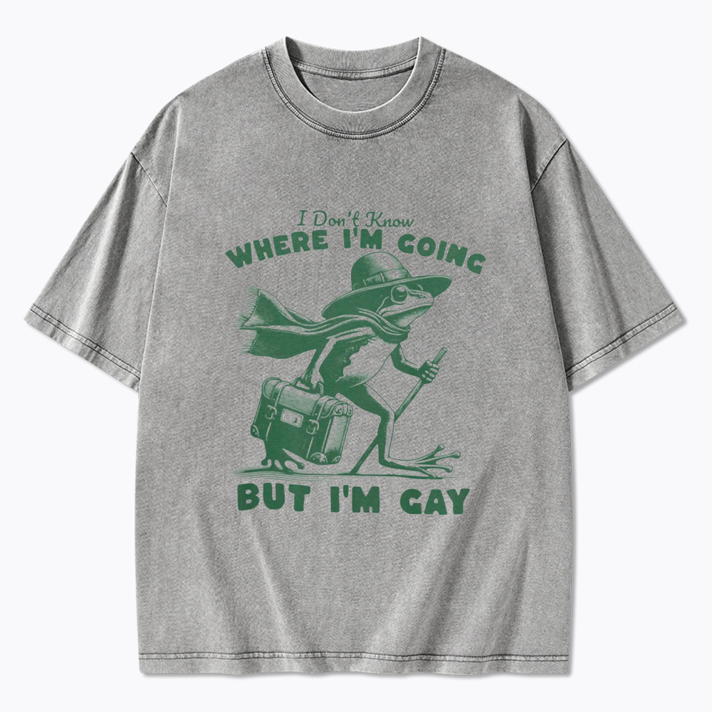 I Don't Know Where I'm Going But I'm Gay Washed T-Shirt