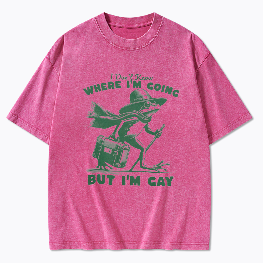 I Don't Know Where I'm Going But I'm Gay Washed T-Shirt