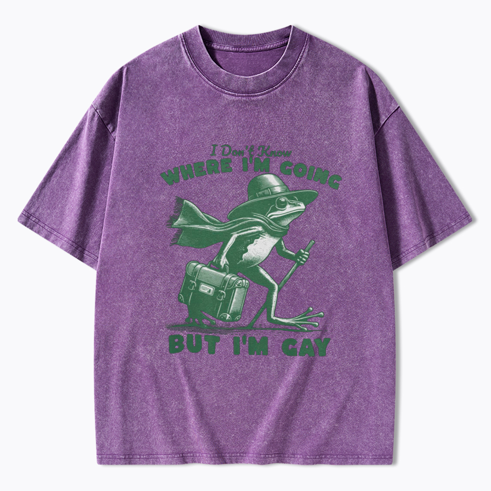 I Don't Know Where I'm Going But I'm Gay Washed T-Shirt