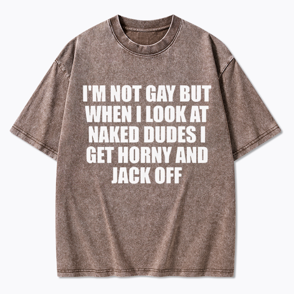 I'm Not Gay But When I Look At Naked Guys Washed T-Shirt
