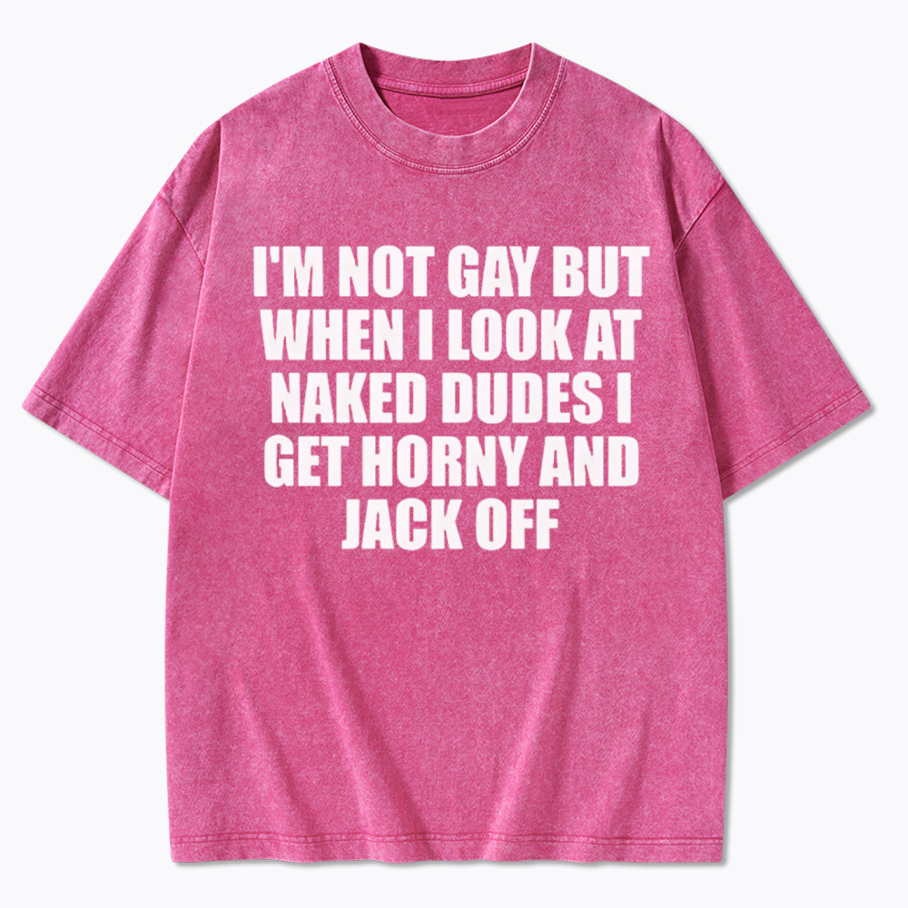 I'm Not Gay But When I Look At Naked Guys Washed T-Shirt