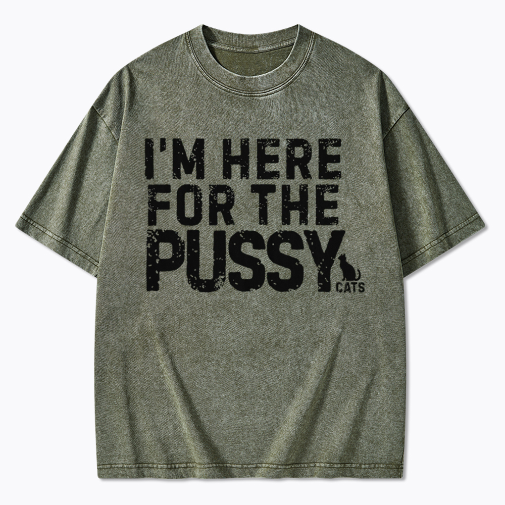 I'm Here for the Pussy Cats Washed T-Shirt