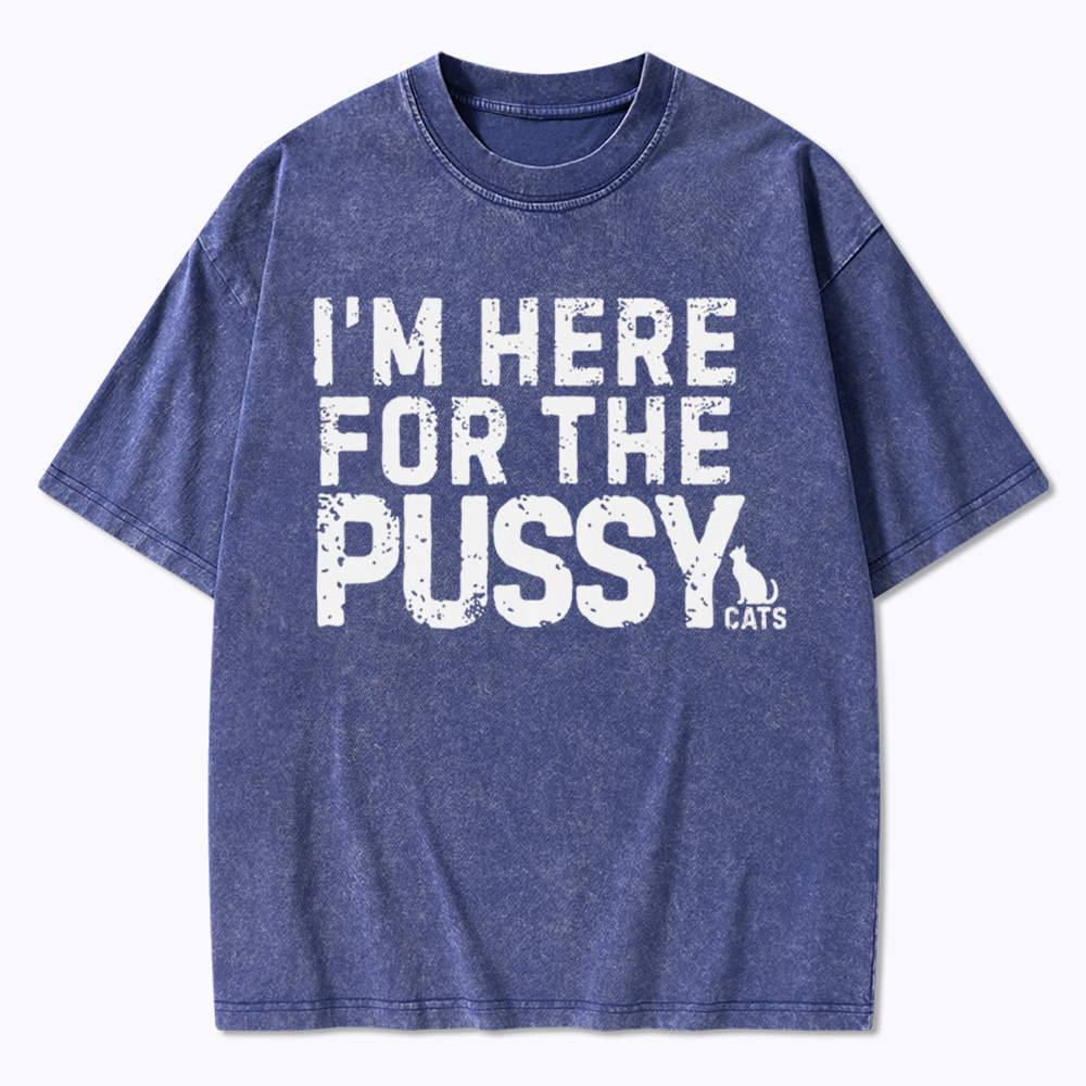 I'm Here for the Pussy Cats Washed T-Shirt
