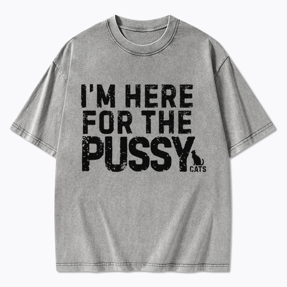 I'm Here for the Pussy Cats Washed T-Shirt