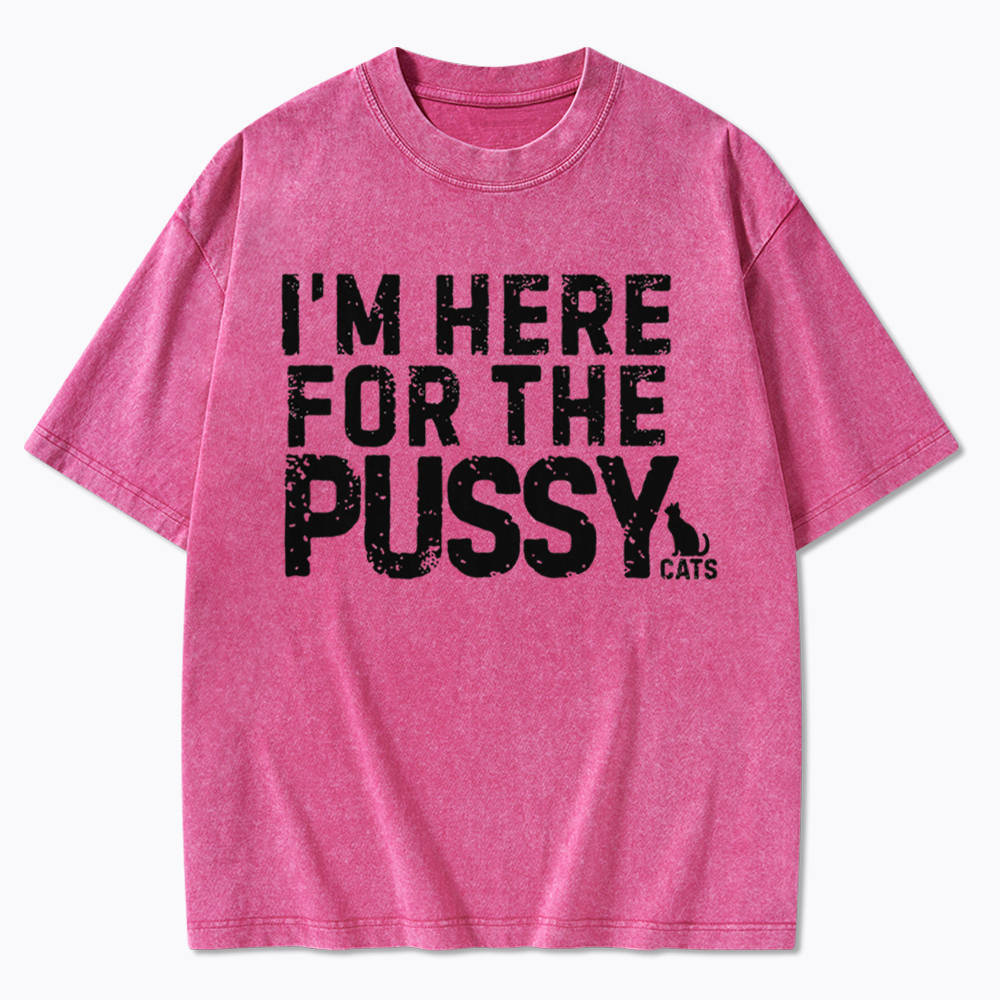 I'm Here for the Pussy Cats Washed T-Shirt