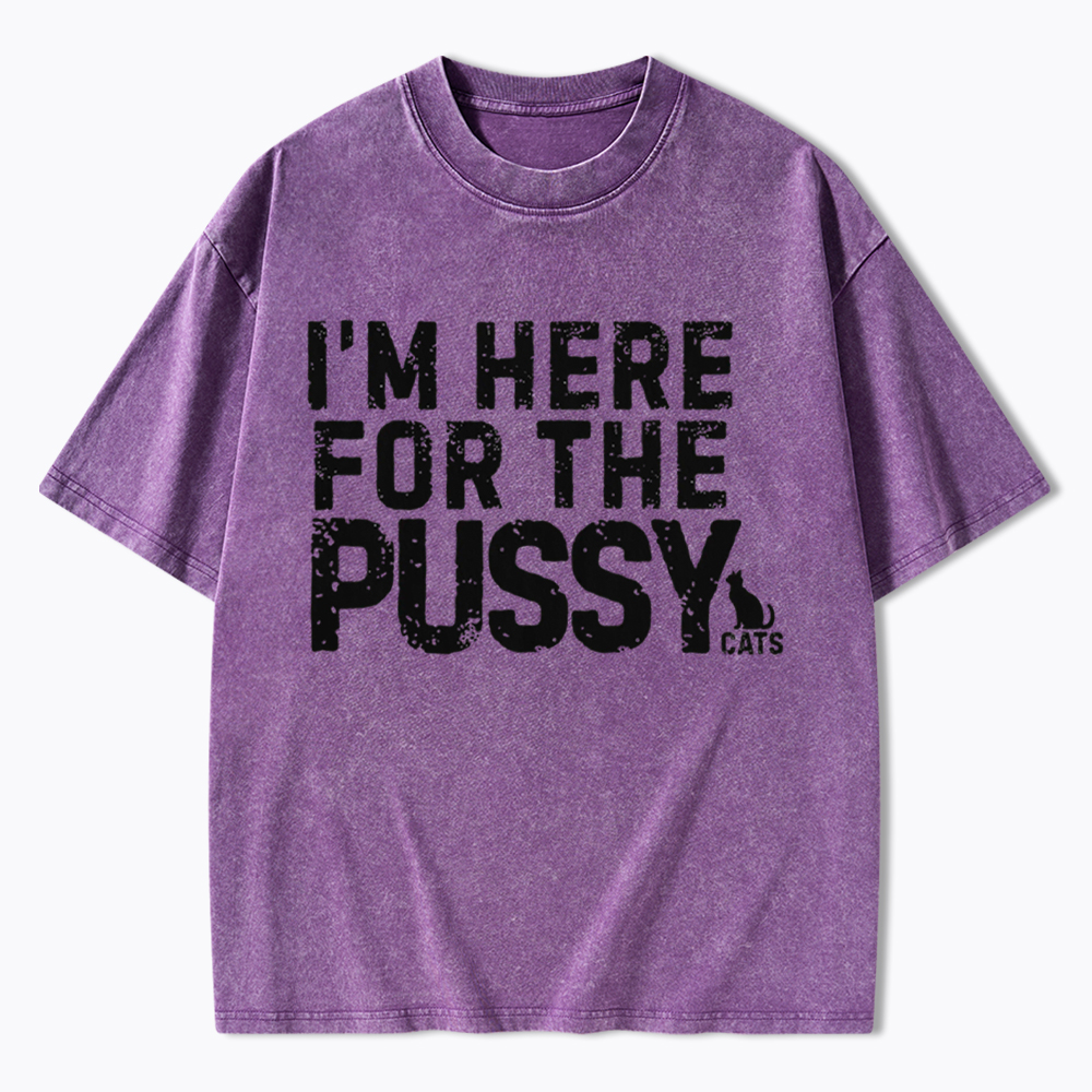I'm Here for the Pussy Cats Washed T-Shirt