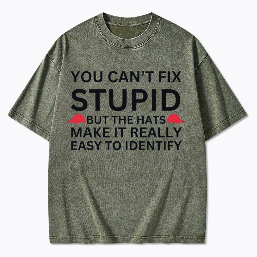 You Can't Fix Stupid Washed T-Shirt