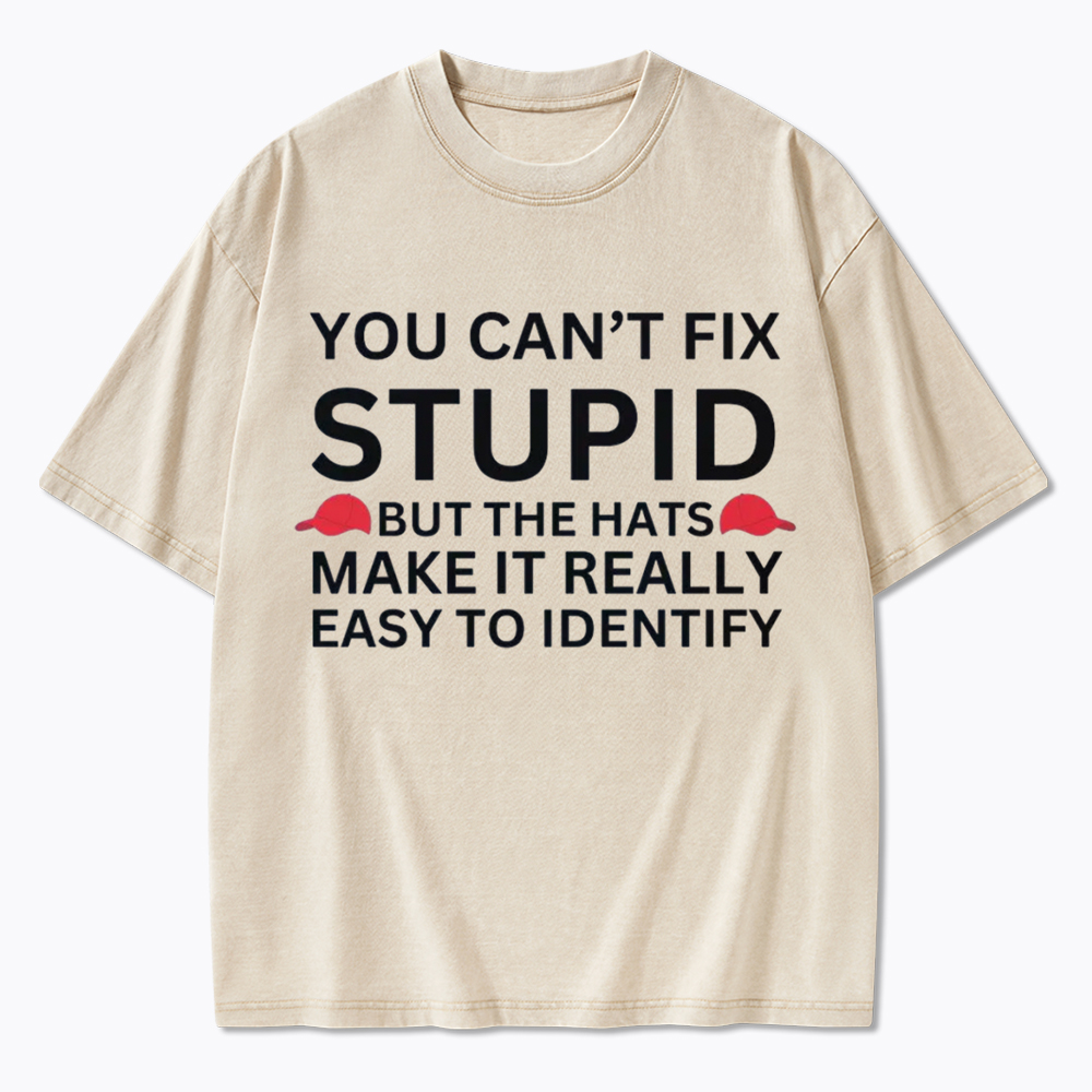 You Can't Fix Stupid Washed T-Shirt