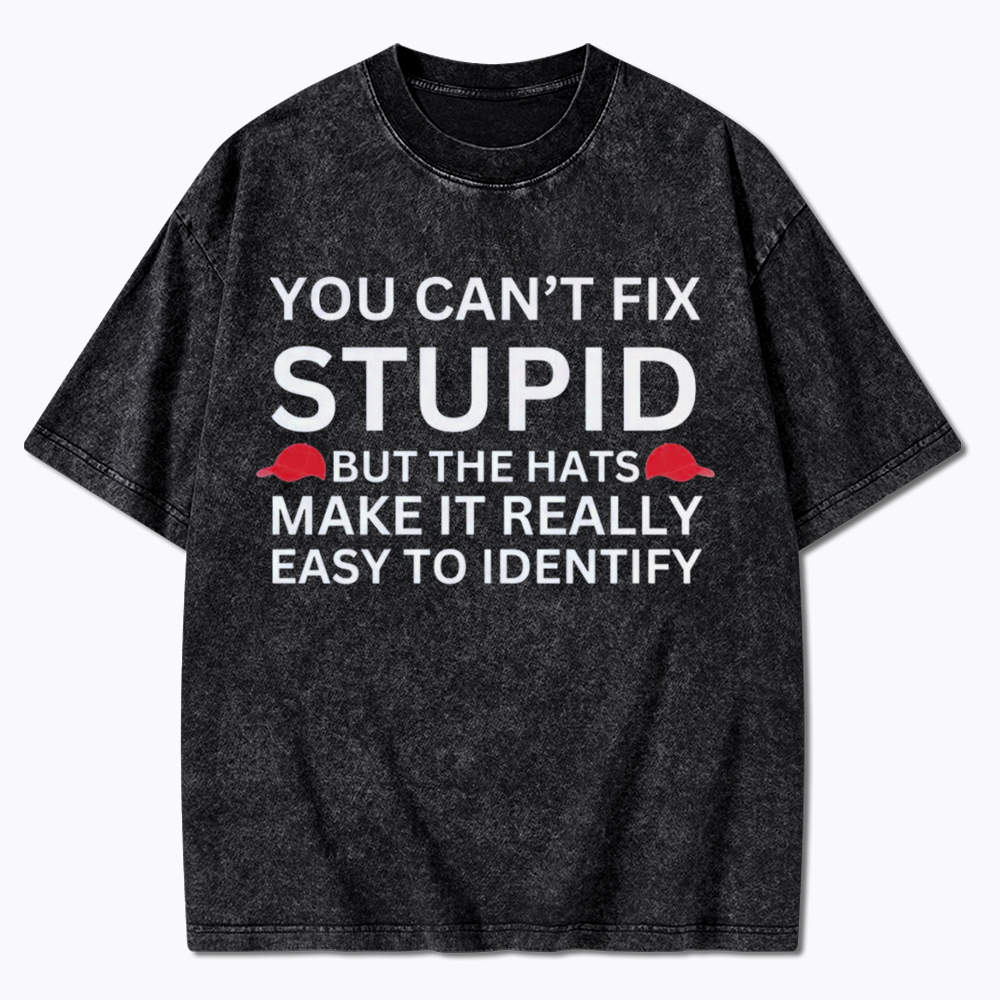 You Can't Fix Stupid Washed T-Shirt