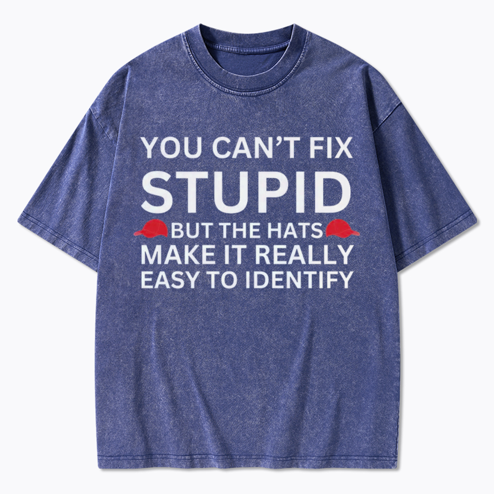 You Can't Fix Stupid Washed T-Shirt