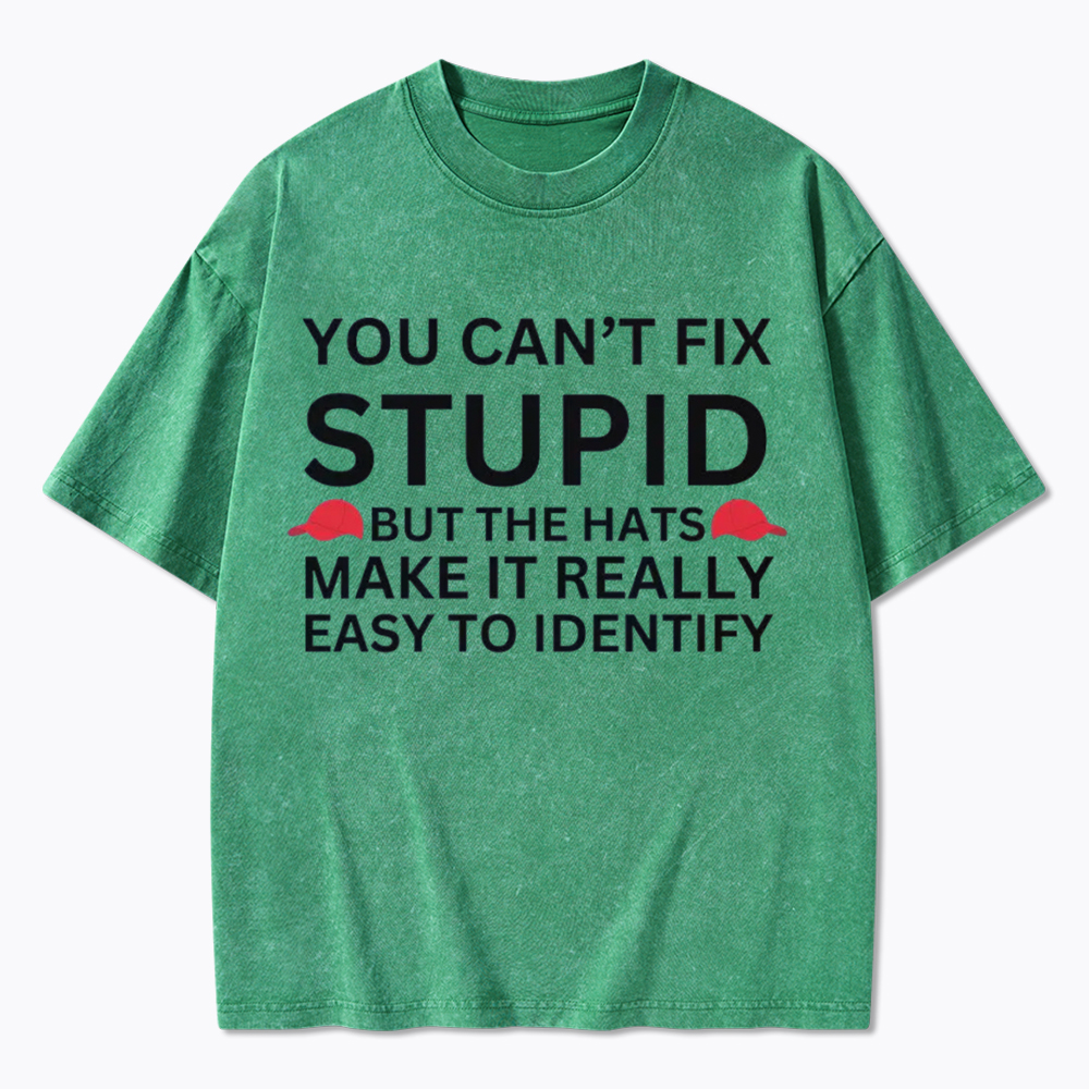 You Can't Fix Stupid Washed T-Shirt
