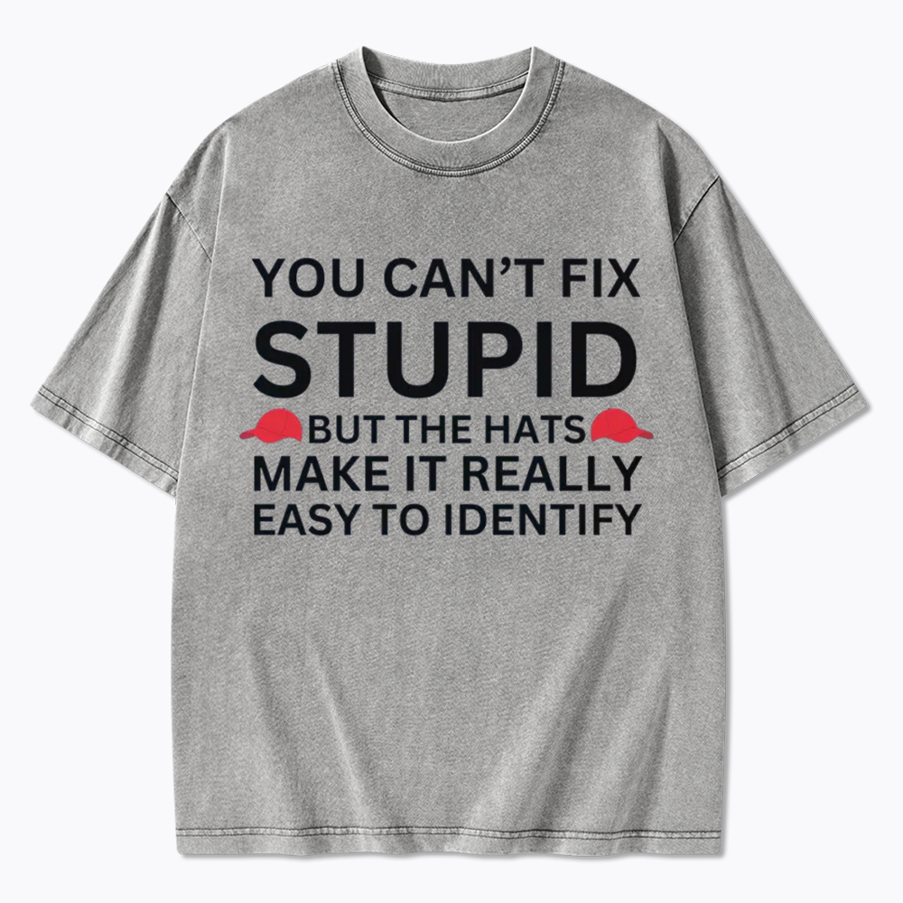 You Can't Fix Stupid Washed T-Shirt