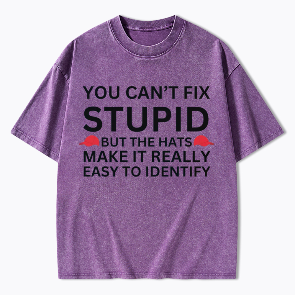 You Can't Fix Stupid Washed T-Shirt