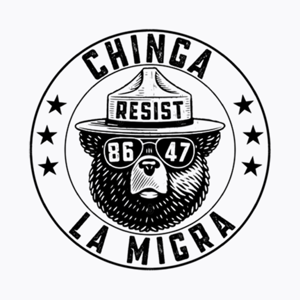 Chinga La Migra Resist Bear Washed T-Shirt