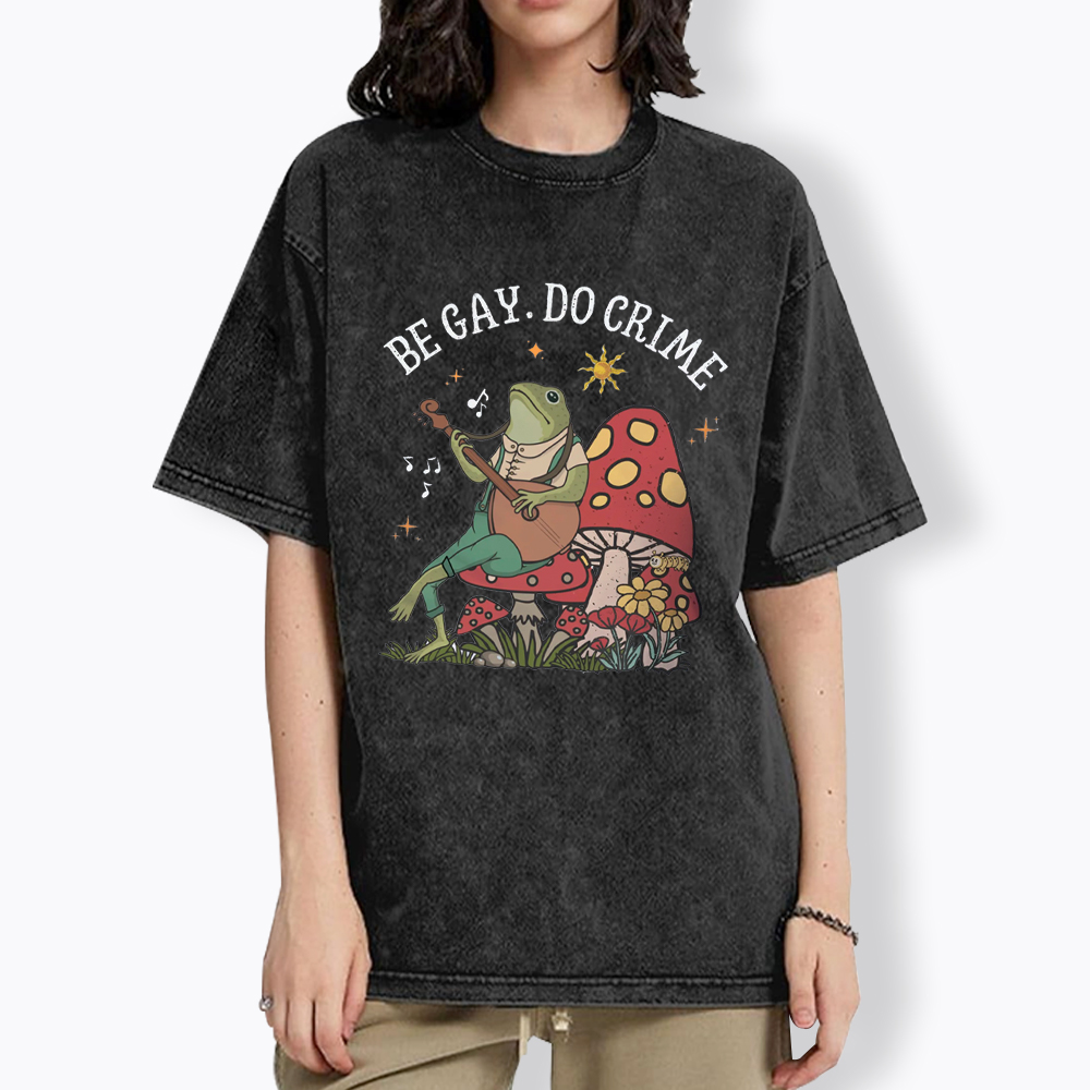 Be Gay Do Crime Washed T-Shirt
