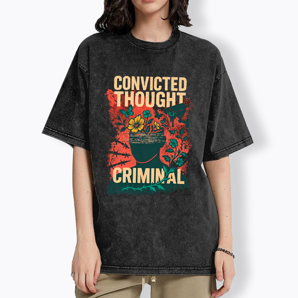 Convicted Thought Criminal Washed T-Shirt
