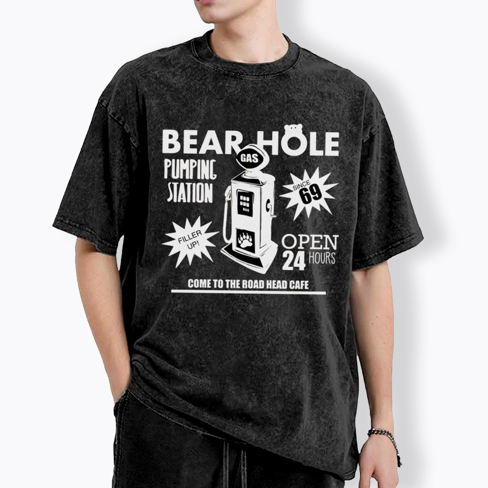 Bear Hole Gas Washed T-Shirt