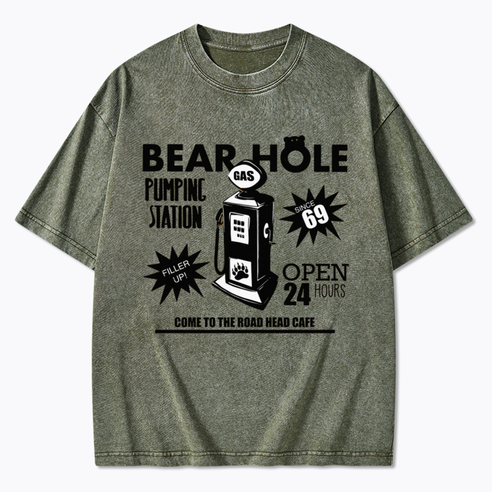 Bear Hole Gas Washed T-Shirt
