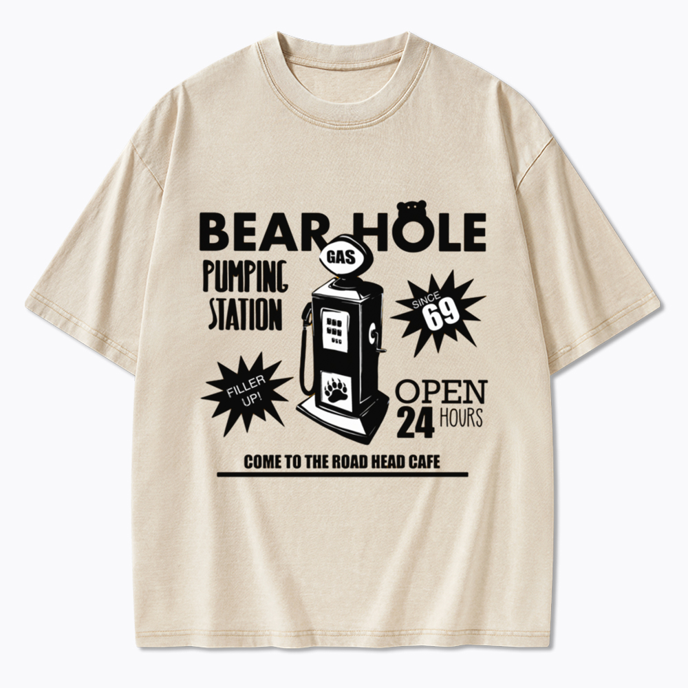 Bear Hole Gas Washed T-Shirt