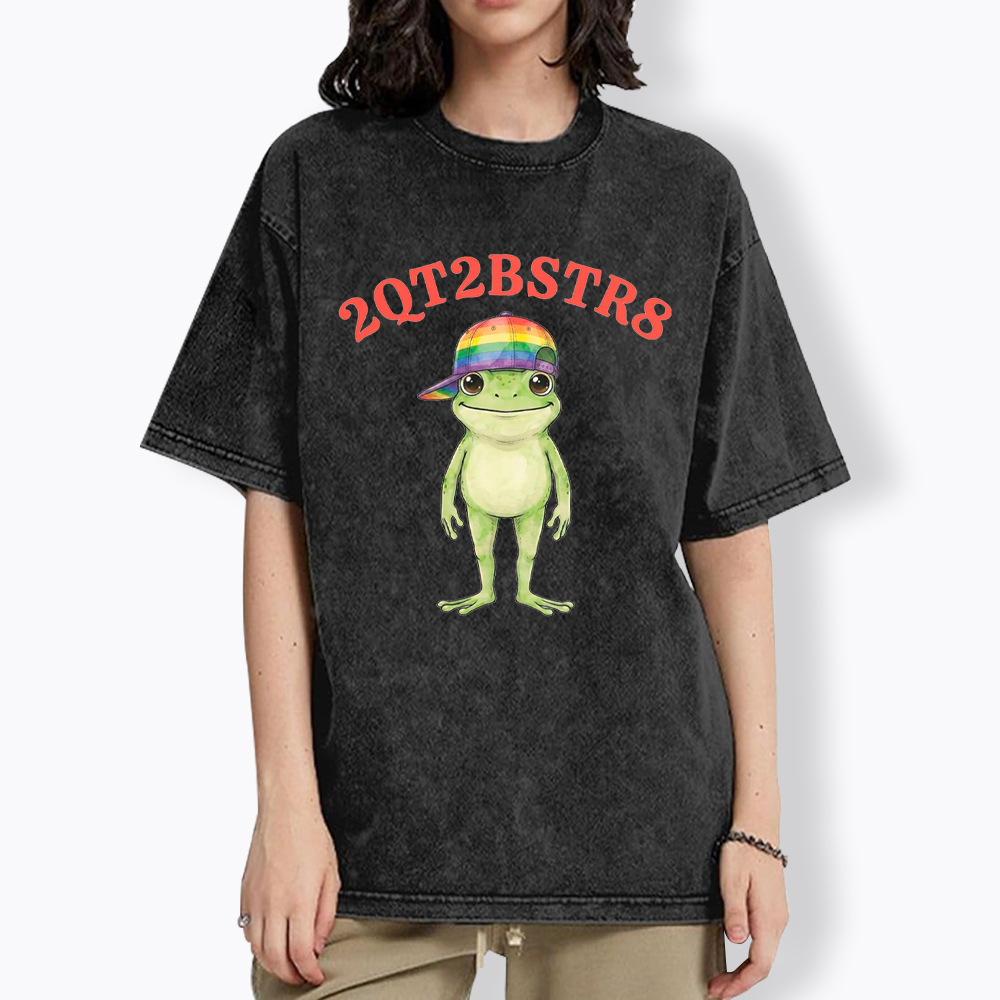Too Cute to Be Straight Gay  Washed T-Shirt
