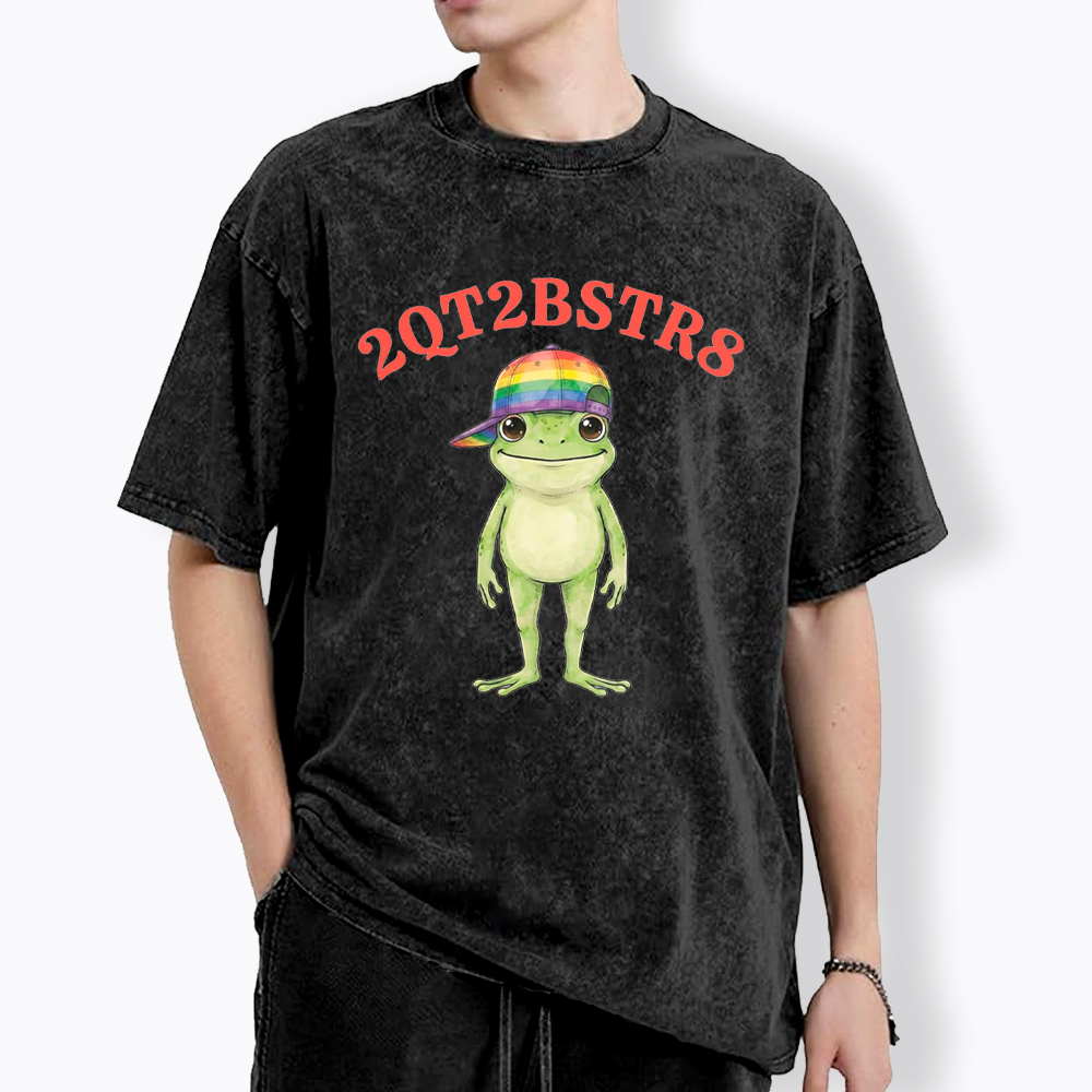 Too Cute to Be Straight Gay  Washed T-Shirt