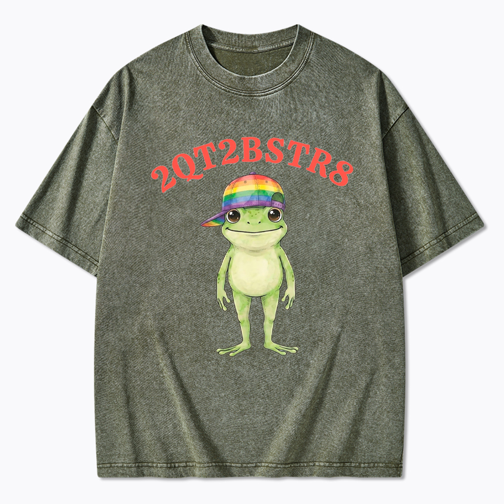 Too Cute to Be Straight Gay  Washed T-Shirt
