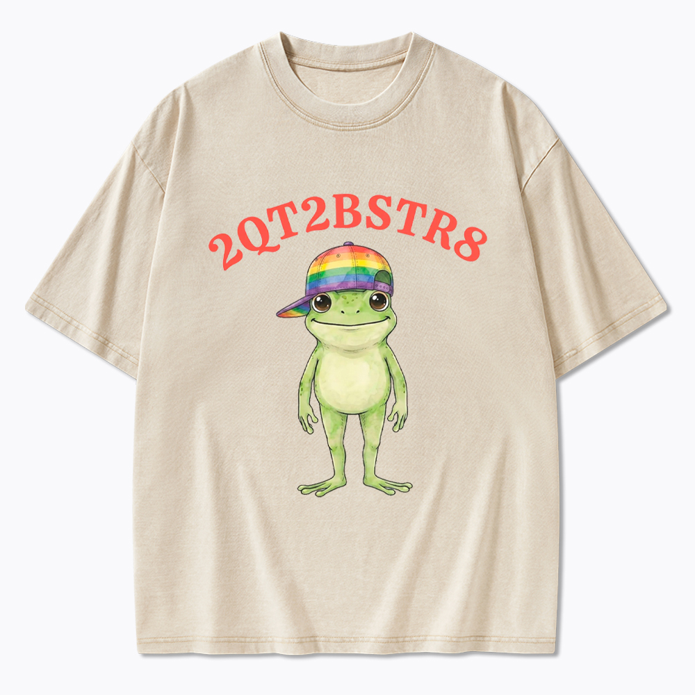Too Cute to Be Straight Gay  Washed T-Shirt
