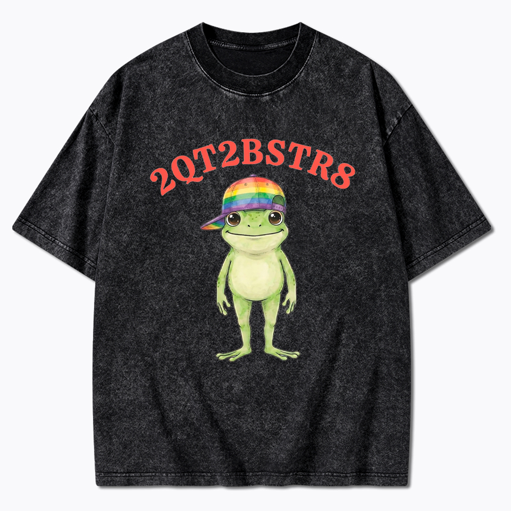 Too Cute to Be Straight Gay  Washed T-Shirt