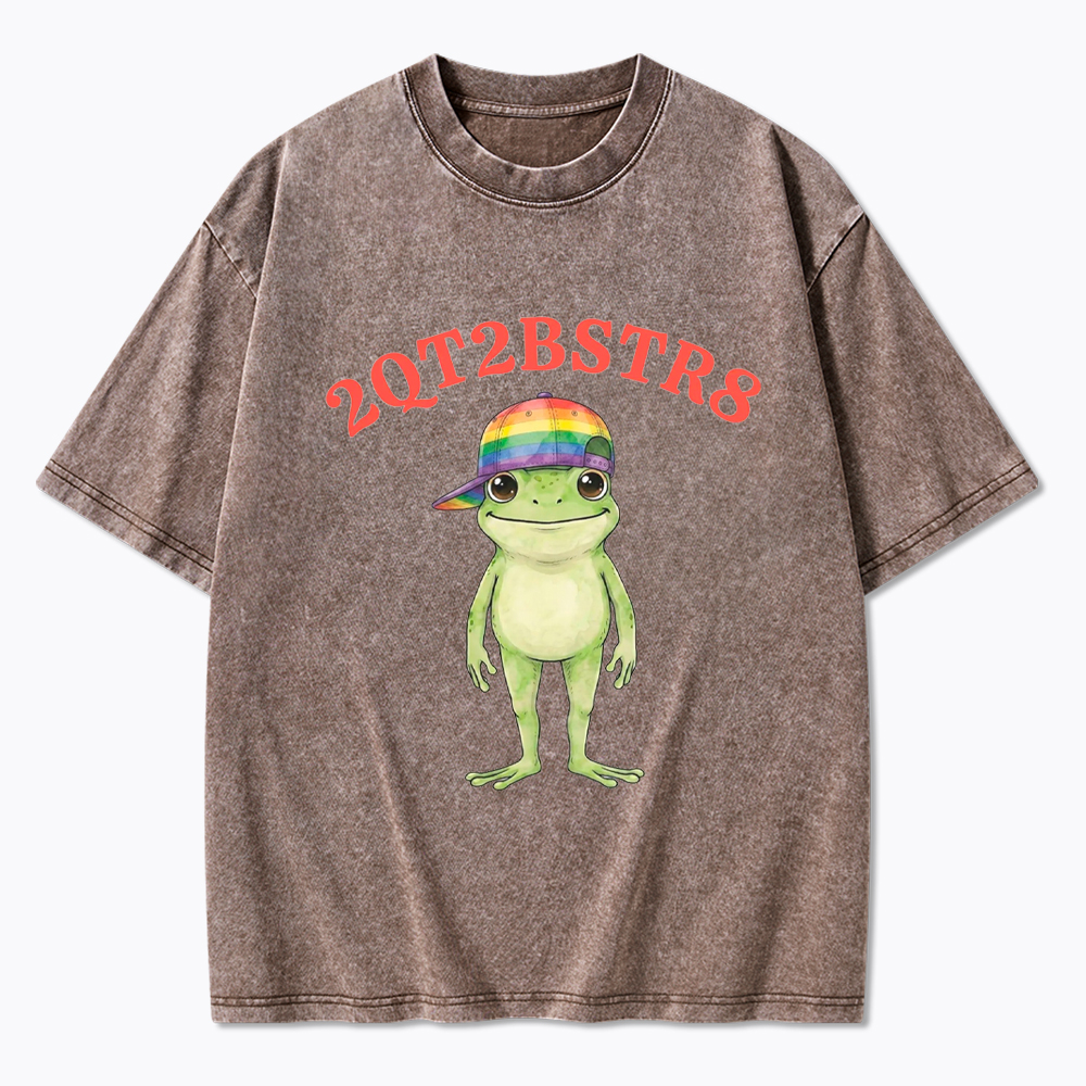 Too Cute to Be Straight Gay  Washed T-Shirt